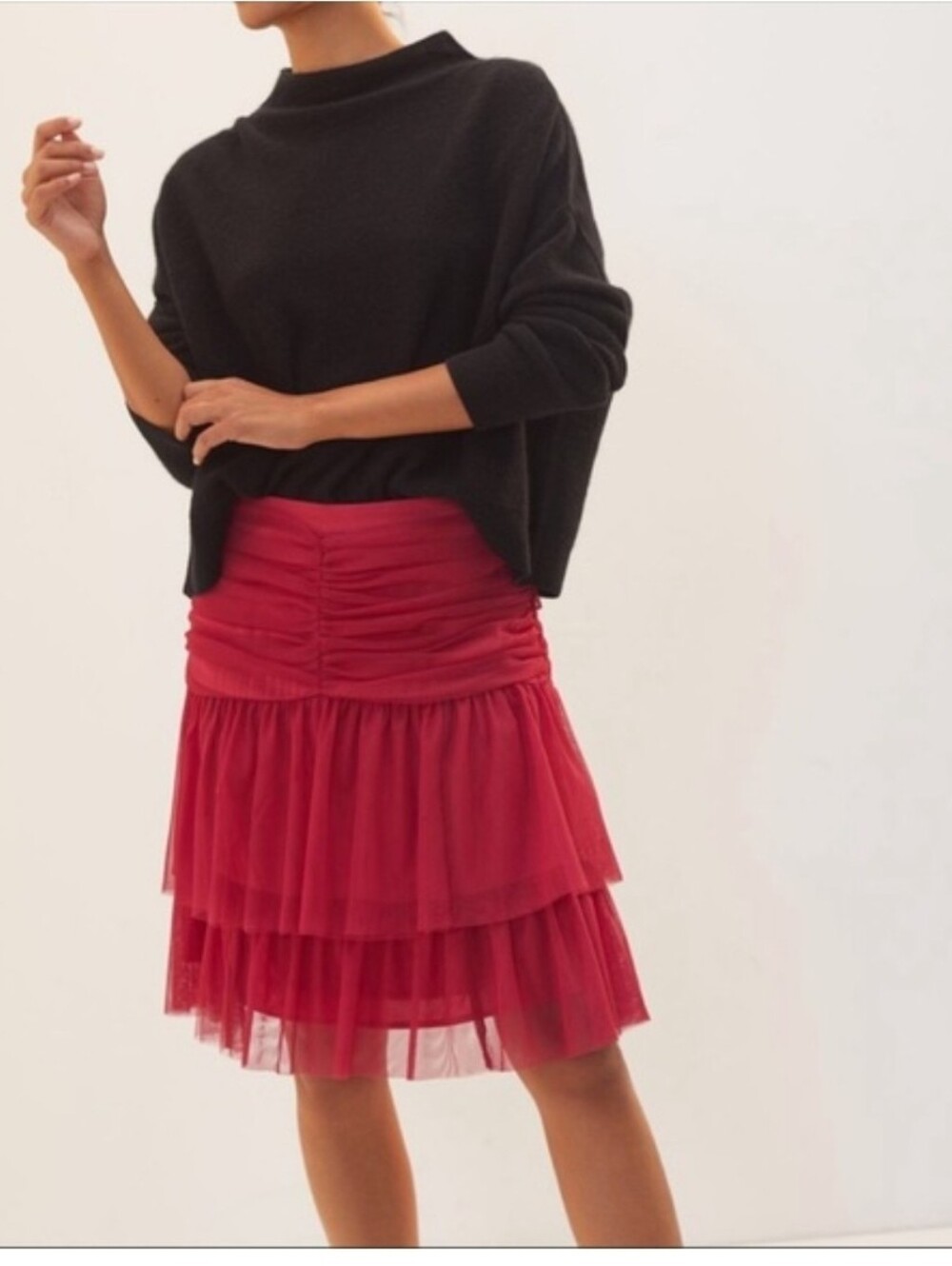 Anthropology Maeve Fuchsia Tiered Lilly Pulitzer Shirelle Skirted Size 8